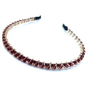 Headband Red Gold Silver Beaded Embellished